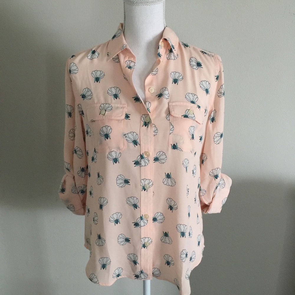 Loft Floral Button Up Blouse